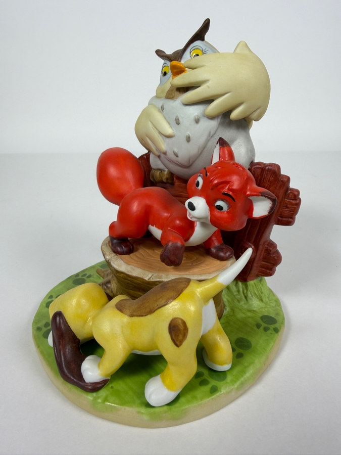 Vintage Grolier Disney's Magic Memories The Fox And The Hound Limited Edition 3,339/15,000 Big Mama Tod And Copper Figurine Designed By Walt Disney Artists 6'H [Photo 5]