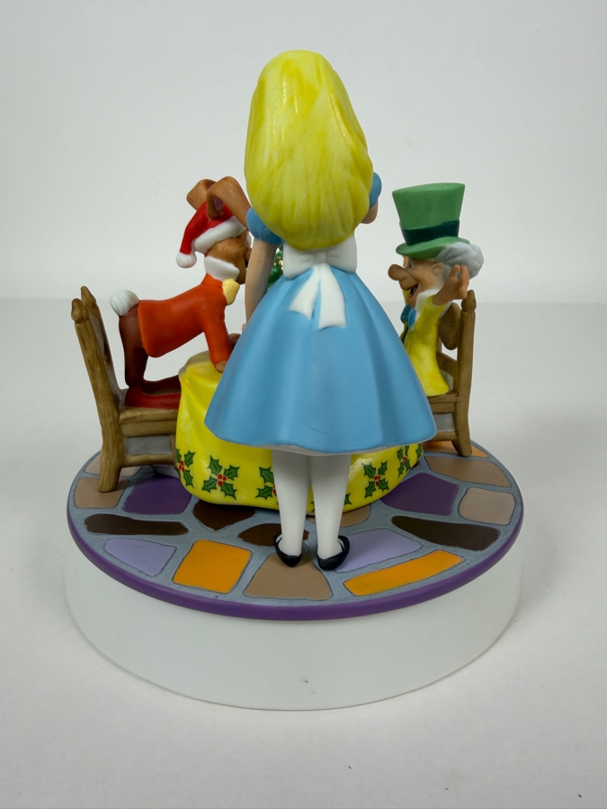 Grolier Disney Collectibles 'Christmas In Wonderland' Alice Mad Hatter And March Hare 1996 Limited Edition 1,930/25,000 Figurine 5.5'H [Photo 5]