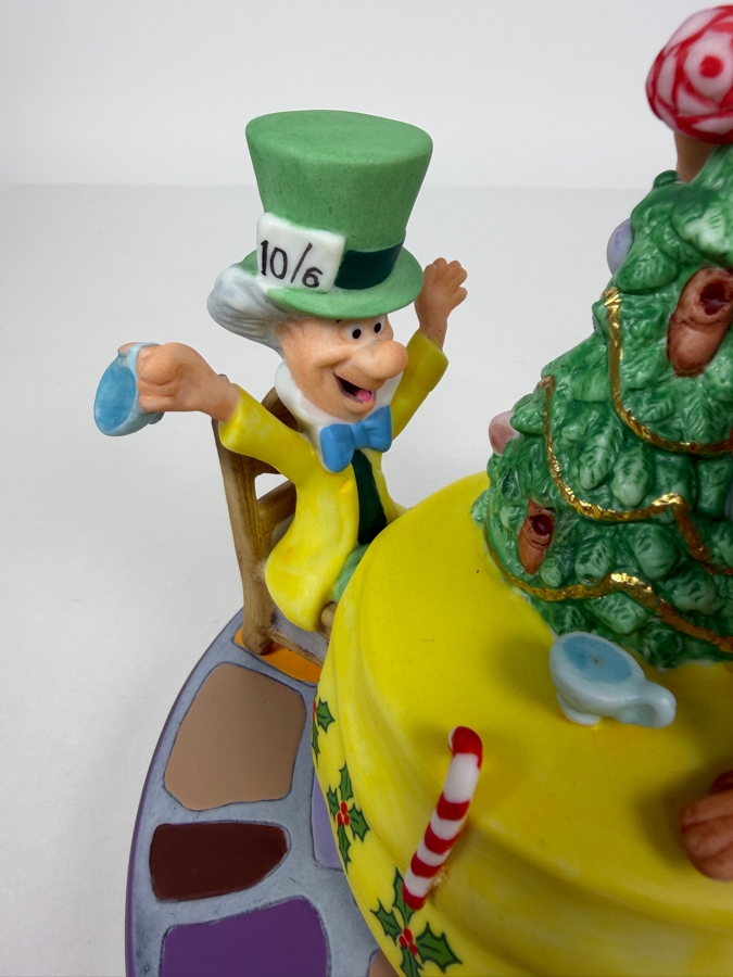 Grolier Disney Collectibles 'Christmas In Wonderland' Alice Mad Hatter And March Hare 1996 Limited Edition 1,930/25,000 Figurine 5.5'H [Photo 3]