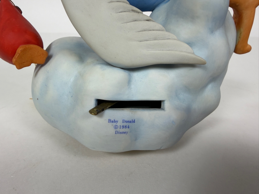 Vintage 1984 Disney Babies New Arrivals Goebel Baby Donald And Stork Music Box 5'H [Photo 6]
