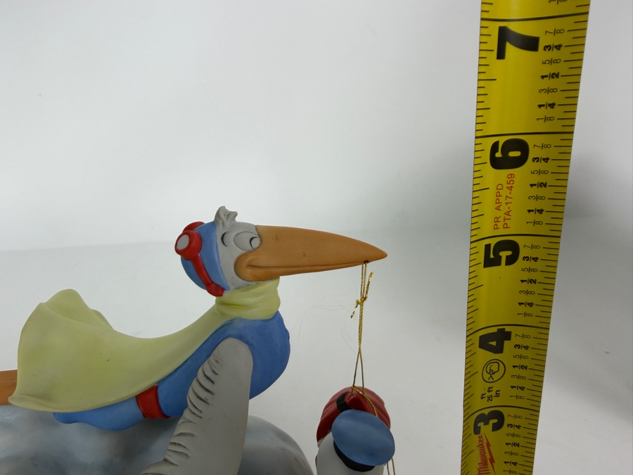 Vintage 1984 Disney Babies New Arrivals Goebel Baby Donald And Stork Music Box 5'H [Photo 9]