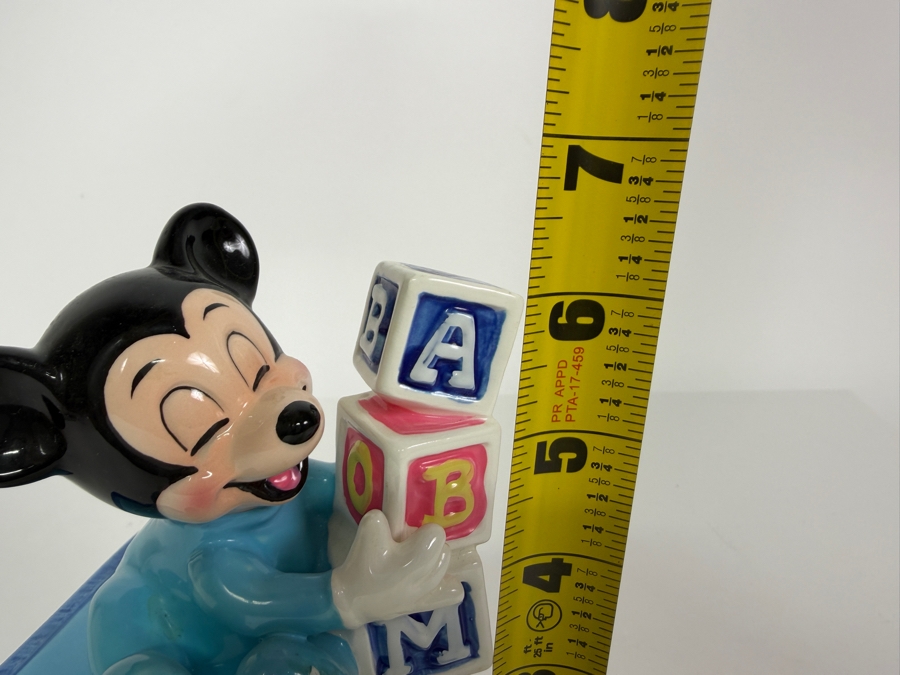 Vintage 1984 Disney Babies Goebel Baby Mickey Mouse ABC Blocks Rotating Music Box 6'H [Photo 8]