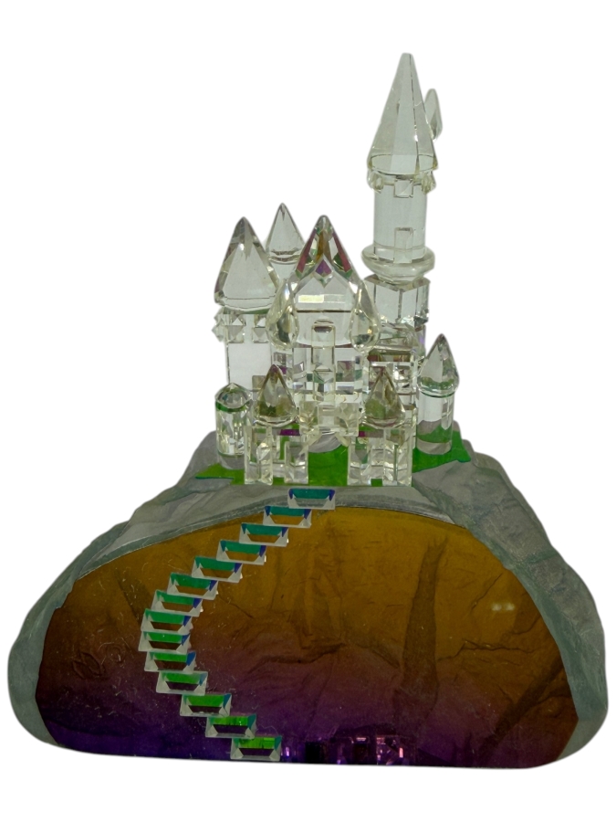 Crystal World 'Enchanted Castle' Iridescent Rainbow Color Changing Figurine 2.75'H