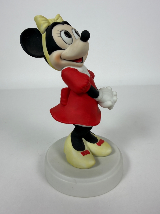 Vintage Walt Disney Productions Minnie Mouse Red Dress Bisque Porcelain Figurine 7'H [Photo 5]