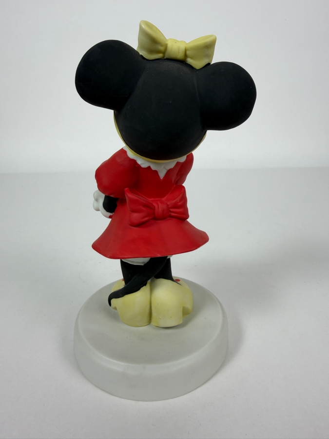 Vintage Walt Disney Productions Minnie Mouse Red Dress Bisque Porcelain Figurine 7'H [Photo 4]