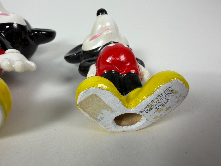 Vintage 1970s Walt Disney Productions Waving Mickey Mouse Ceramic Figurine Set Japan 3'H - 4'H [Photo 7]