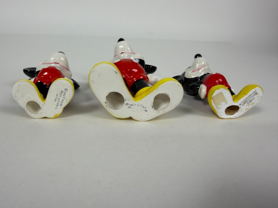 Vintage 1970s Walt Disney Productions Waving Mickey Mouse Ceramic Figurine Set Japan 3'H - 4'H [Photo 4]