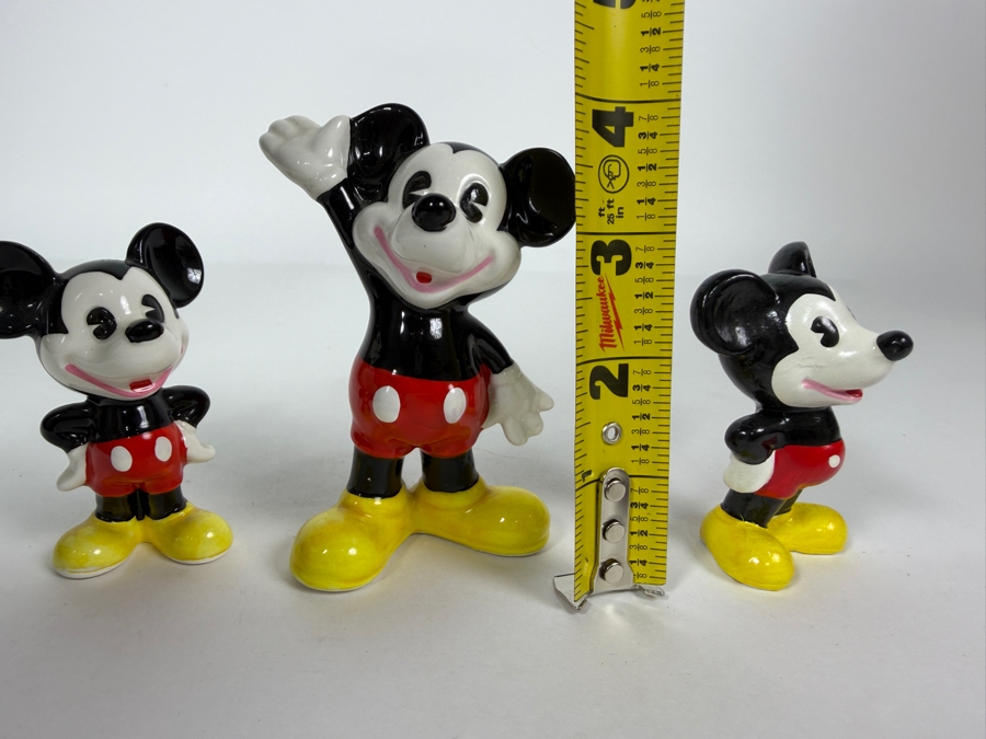 Vintage 1970s Walt Disney Productions Waving Mickey Mouse Ceramic Figurine Set Japan 3'H - 4'H [Photo 8]