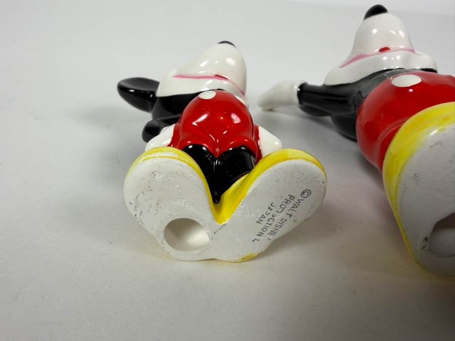 Vintage 1970s Walt Disney Productions Waving Mickey Mouse Ceramic Figurine Set Japan 3'H - 4'H [Photo 5]