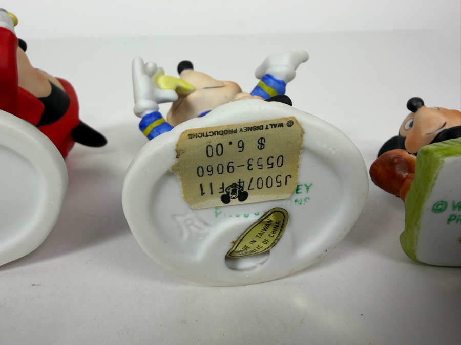 Walt Disney Productions Vintage Ceramic Bisque Mickey Mouse Figurine Set 2.5' - 4'H [Photo 8]