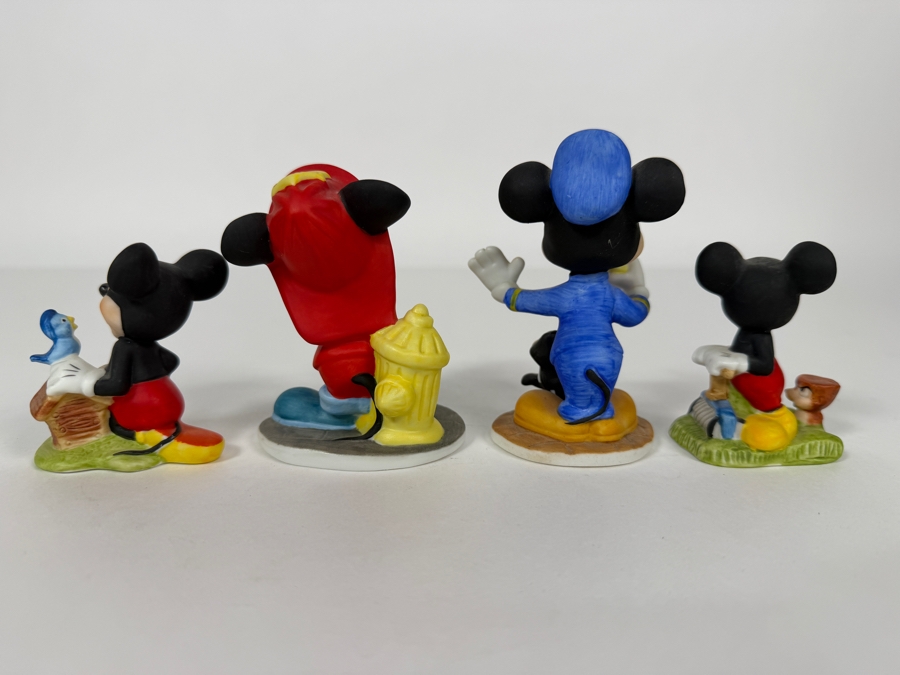 Walt Disney Productions Vintage Ceramic Bisque Mickey Mouse Figurine Set 2.5' - 4'H [Photo 5]