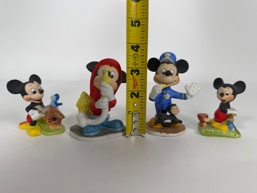 Walt Disney Productions Vintage Ceramic Bisque Mickey Mouse Figurine Set 2.5' - 4'H [Photo 11]