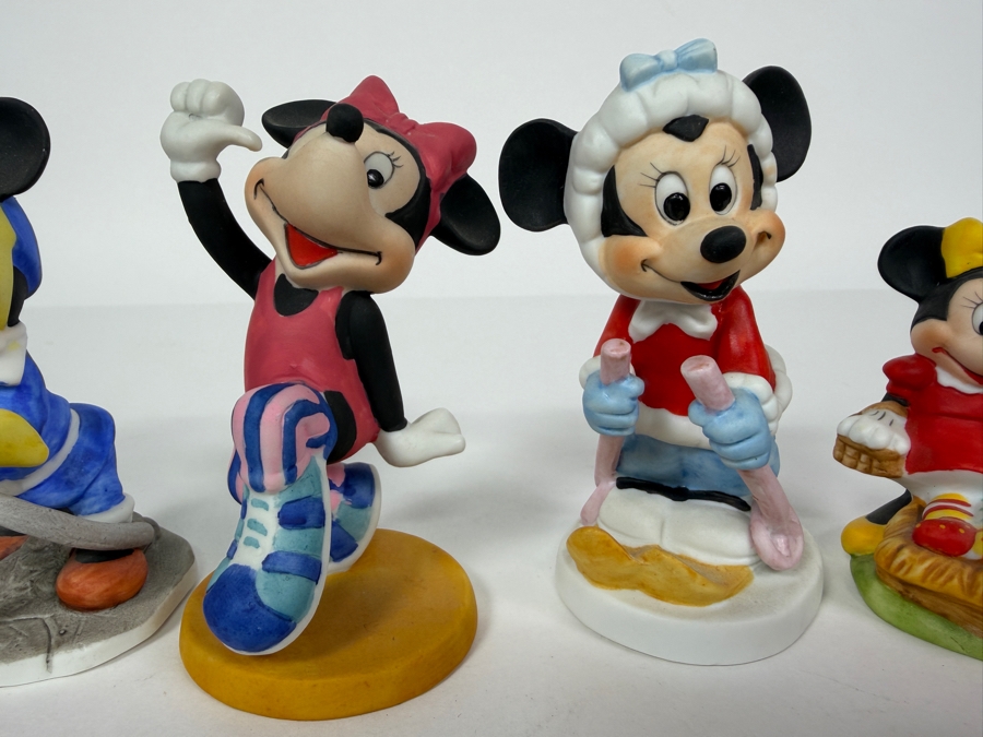 Walt Disney Productions Vintage Ceramic Bisque Minnie Mouse Career And Hobby Figurine Set 4'H [Photo 3]