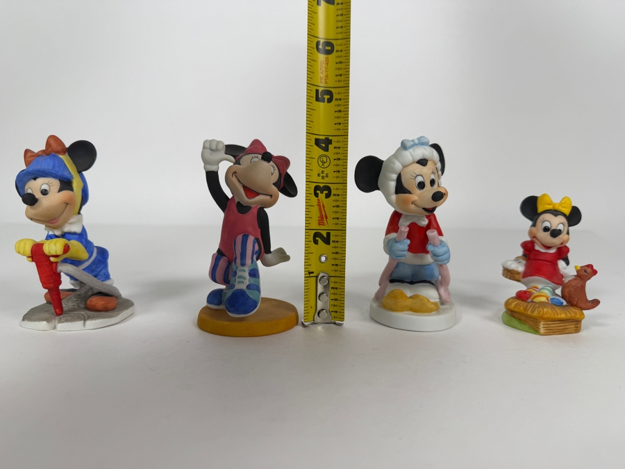 Walt Disney Productions Vintage Ceramic Bisque Minnie Mouse Career And Hobby Figurine Set 4'H [Photo 11]