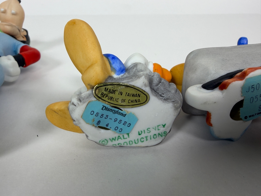 Walt Disney Productions Vintage Ceramic Bisque Goofy Baseball Catcher Sledding And Plumber Figurine Set 3'H - 6.5'H [Photo 8]