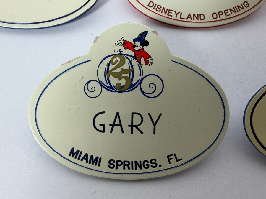 Vintage Lot Of 5 Walt Disney World And Disneyland Cast Member Gary And Regis Name Tags 2.5'H [Photo 5]
