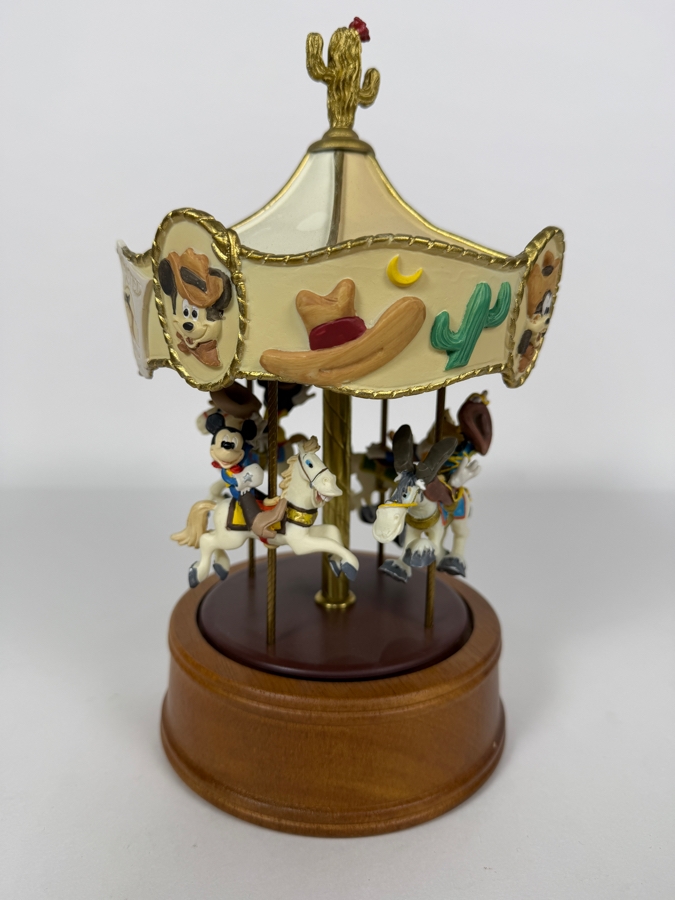 Vintage Willitts Designs Mickey's Western Carousel Musical Figurative Box 10.25'H [Photo 6]