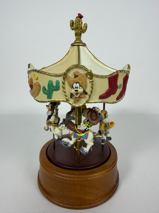Vintage Willitts Designs Mickey's Western Carousel Musical Figurative Box 10.25'H [Photo 5]