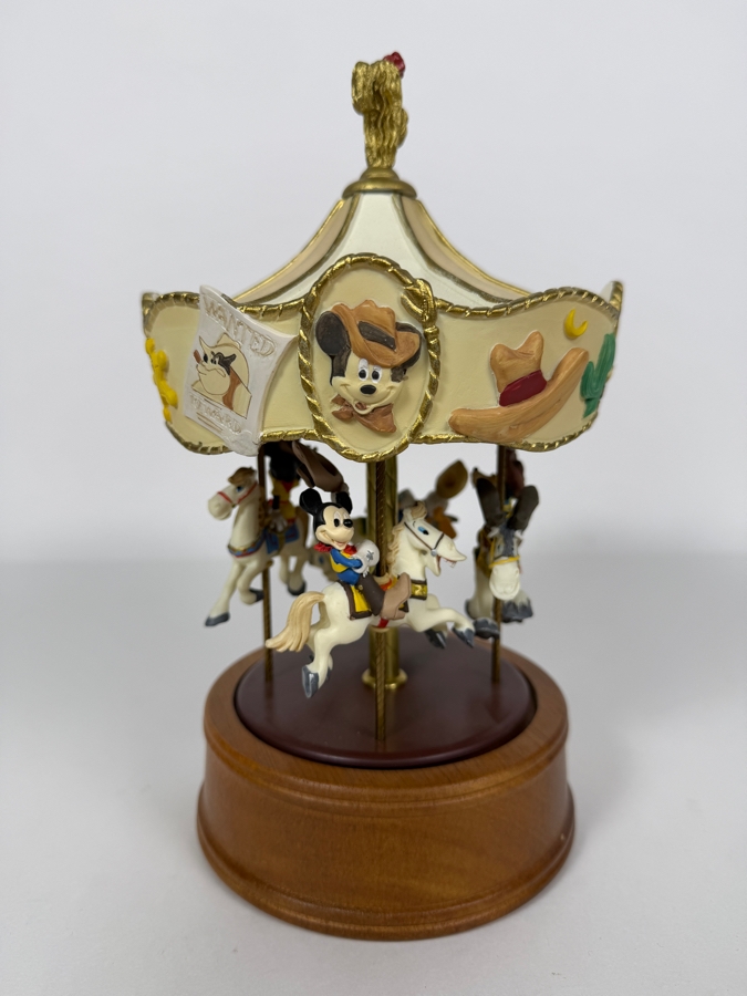 Vintage Willitts Designs Mickey's Western Carousel Musical Figurative Box 10.25'H [Photo 7]