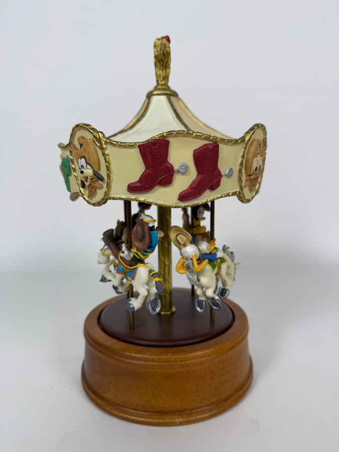Vintage Willitts Designs Mickey's Western Carousel Musical Figurative Box 10.25'H [Photo 13]