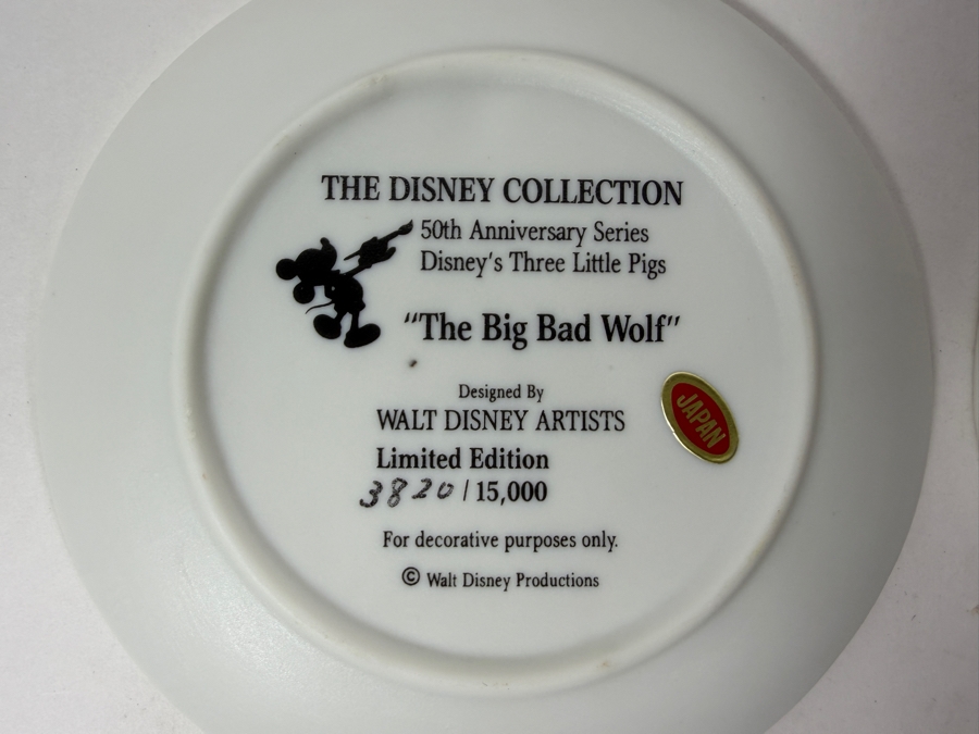 (4) Walt Disney Productions Three Little Pigs 50th Anniversary 1933-1983 Limited Edition Of 15,000 Collector Plate Set 4'W [Photo 9]