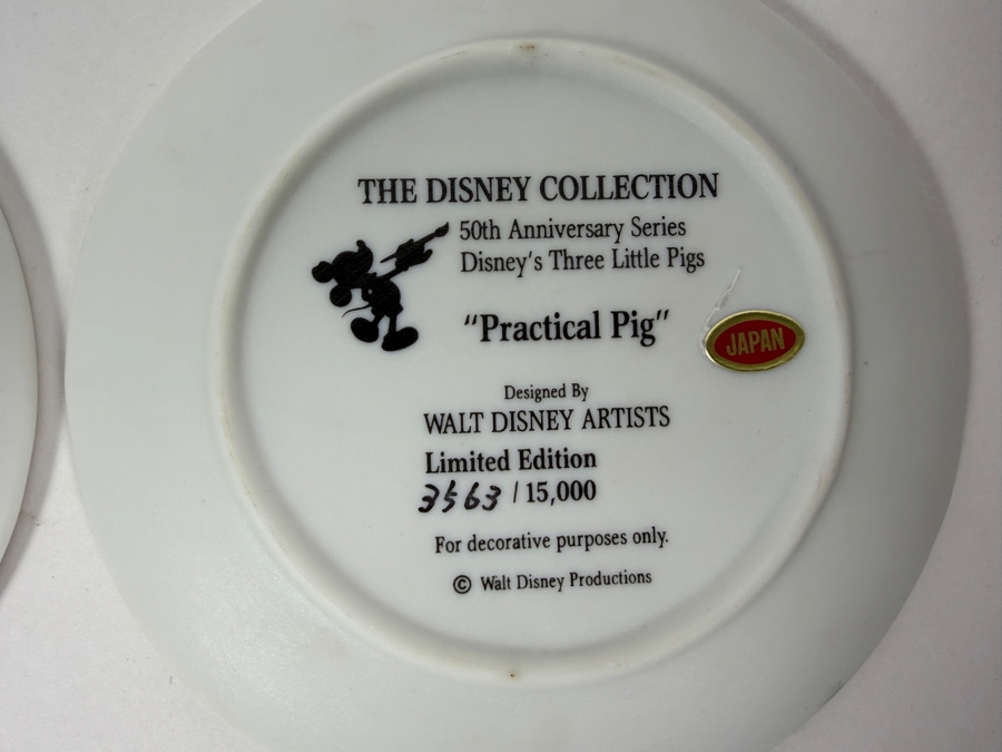 (4) Walt Disney Productions Three Little Pigs 50th Anniversary 1933-1983 Limited Edition Of 15,000 Collector Plate Set 4'W [Photo 8]