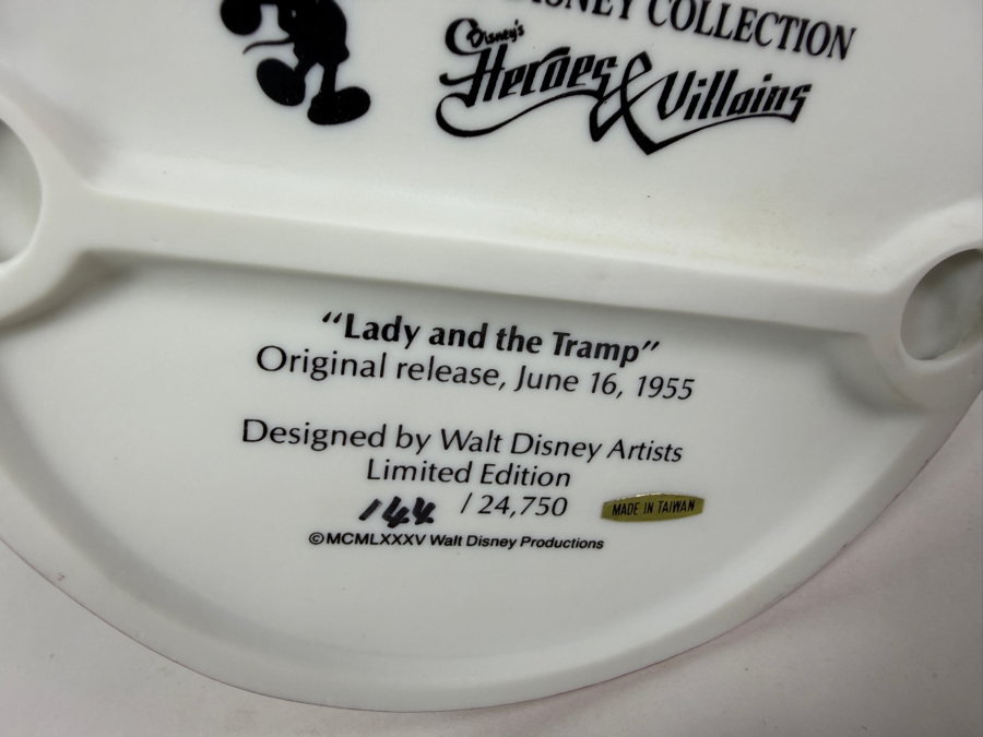 Vintage Grolier The Disney Collection Heroes & Villains Lady & The Tramp Aunt Sarah Si And Am Limited Edition 144/24,750 Figurine Designed By Walt Disney Artists 6.5'H [Photo 9]