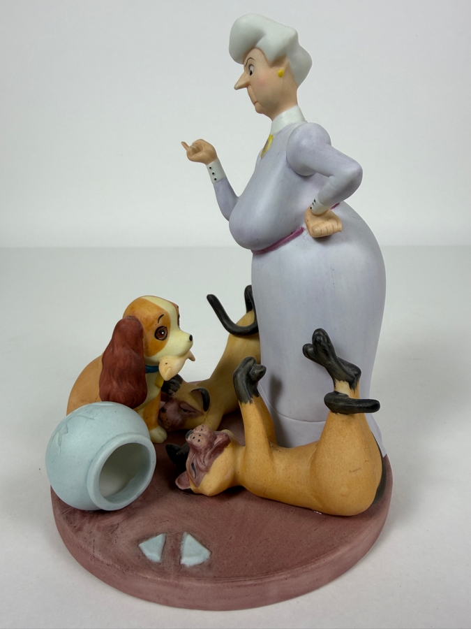 Vintage Grolier The Disney Collection Heroes & Villains Lady & The Tramp Aunt Sarah Si And Am Limited Edition 144/24,750 Figurine Designed By Walt Disney Artists 6.5'H [Photo 2]