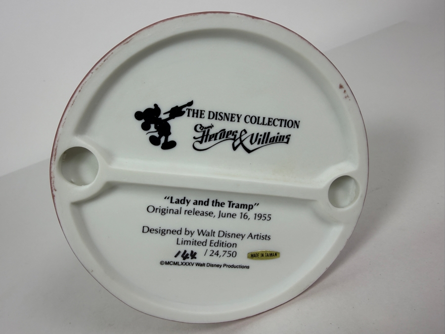 Vintage Grolier The Disney Collection Heroes & Villains Lady & The Tramp Aunt Sarah Si And Am Limited Edition 144/24,750 Figurine Designed By Walt Disney Artists 6.5'H [Photo 7]