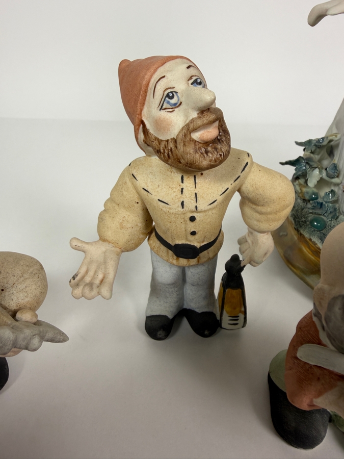 Vintage Walt Disney Productions Alba Iulia Snow White 11'H & The Seven Dwarfs 7'H Large Porcelain Figurine Set Made In Romania 10.5'H [Photo 7]