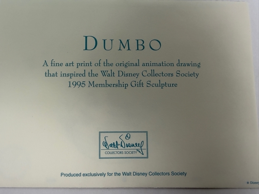 Walt Disney Classics Collection 'Simply Adorable' Dumbo In Bathtub 1995 Membership Figurine 3.5'H [Photo 15]