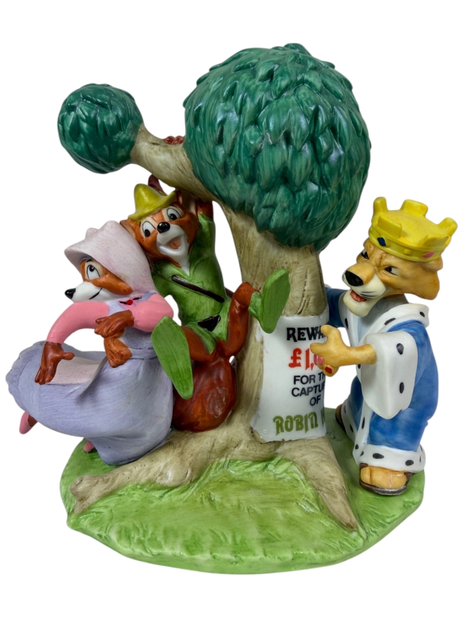Vintage Grolier Disney Magic Memories Limited Edition 67/15,000 Worldwide Robin Hood, Maid Marian, And Prince John Figurine Designed By Walt Disney Artists 6'H