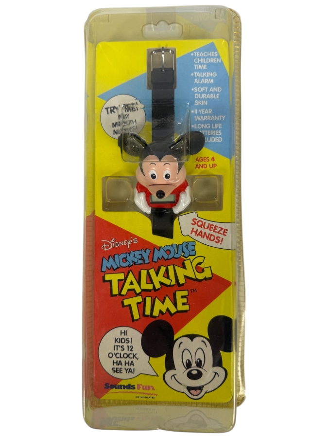 Disney's Mickey Mouse Talking Time Interactive Digital Watch With Animated Mouth And Talking Alarm 10'H
