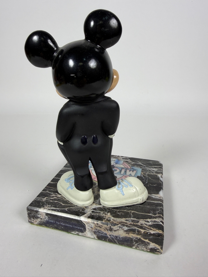 Rare 1987 Walt Disney 60 Years Mickey With You Resin Figurine On Marble Base 7.5'H [Photo 6]