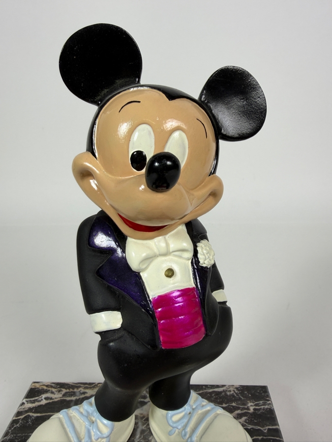 Rare 1987 Walt Disney 60 Years Mickey With You Resin Figurine On Marble Base 7.5'H [Photo 3]