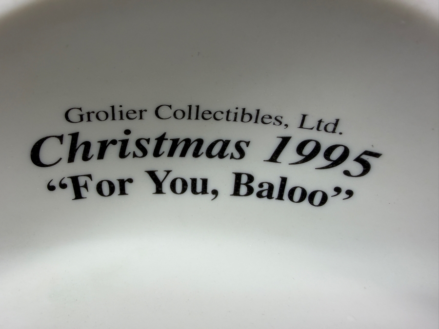 Disney Grolier Limited Edition 4,875/25,000 Worldwide 1995 Christmas For You, Baloo Baloo and Mowgli Porcelain Figurine 6.5'H [Photo 6]