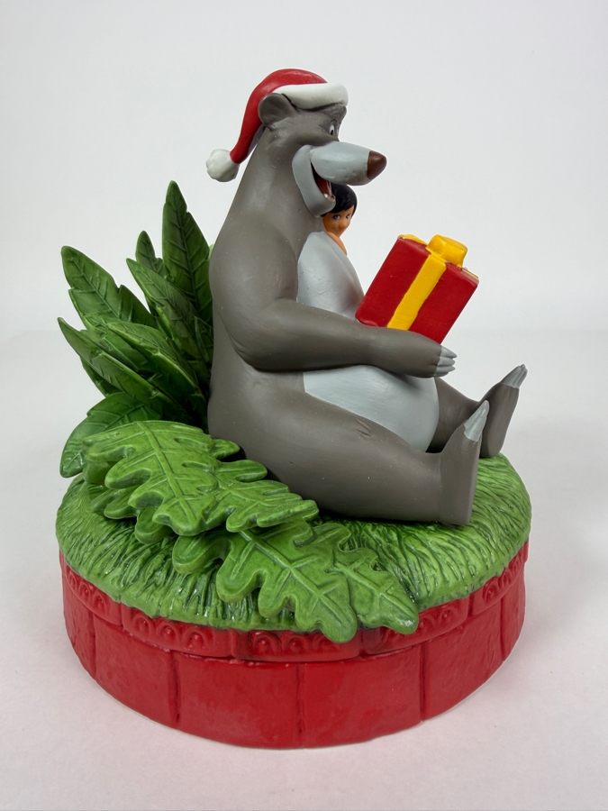 Disney Grolier Limited Edition 4,875/25,000 Worldwide 1995 Christmas For You, Baloo Baloo and Mowgli Porcelain Figurine 6.5'H [Photo 4]