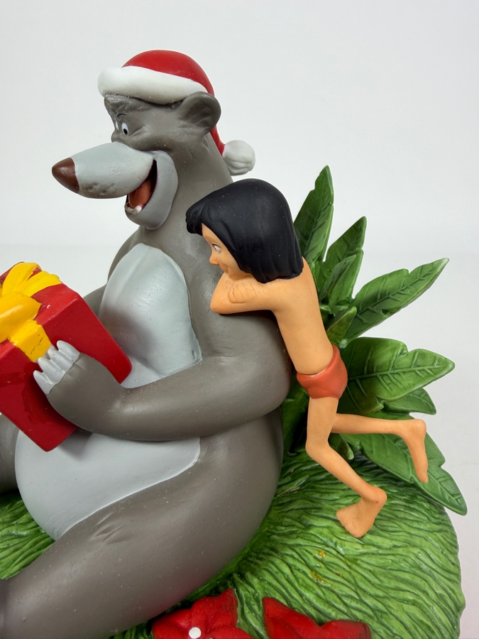 Disney Grolier Limited Edition 4,875/25,000 Worldwide 1995 Christmas For You, Baloo Baloo and Mowgli Porcelain Figurine 6.5'H [Photo 2]