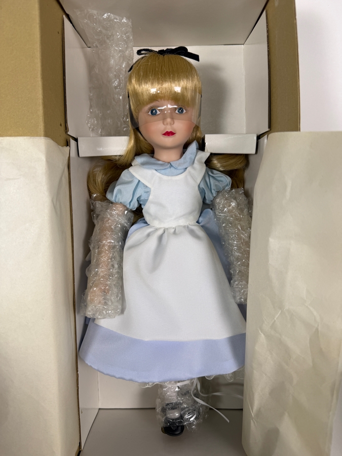Vintage Grolier The Disney Collection Alice In Wonderland Grolier Porcelain Doll With Original Box 13'H [Photo 2]