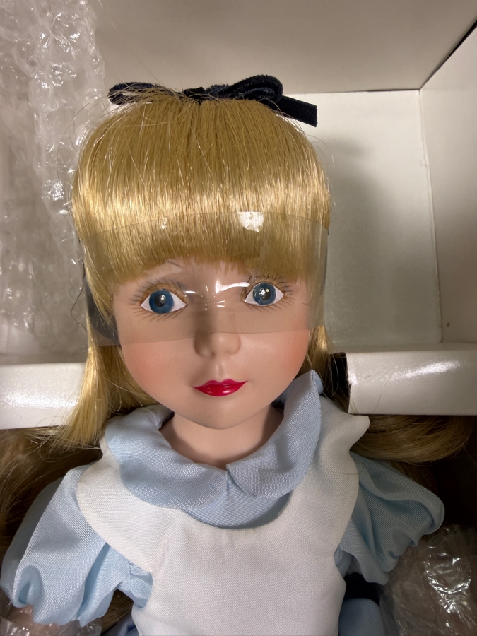 Vintage Grolier The Disney Collection Alice In Wonderland Grolier Porcelain Doll With Original Box 13'H [Photo 3]