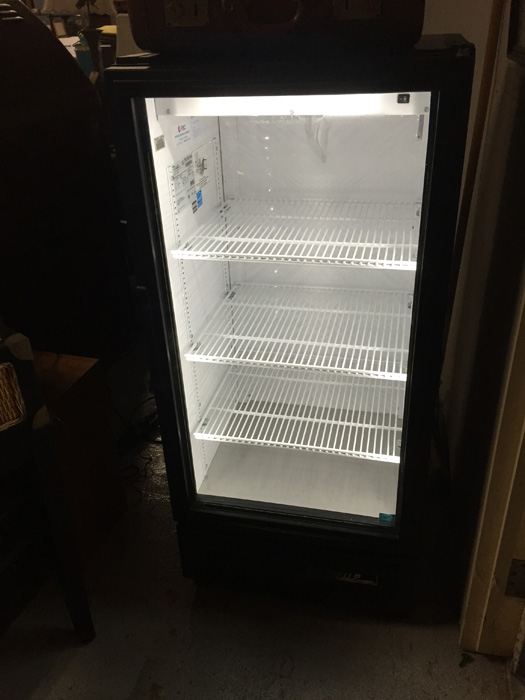 True Glass Door Refrigerated Merchandiser Fridge with LED Lighting, Black Exterior $1,500 Retail - Bar Man Cave [Photo 3]