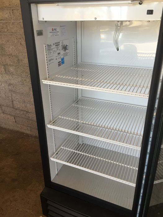 True Glass Door Refrigerated Merchandiser Fridge with LED Lighting, Black Exterior $1,500 Retail - Bar Man Cave [Photo 7]