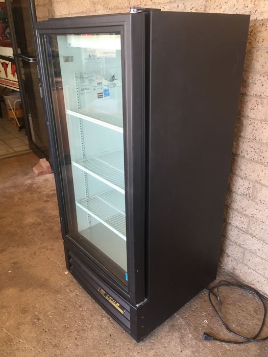 True Glass Door Refrigerated Merchandiser Fridge with LED Lighting, Black Exterior $1,500 Retail - Bar Man Cave [Photo 6]