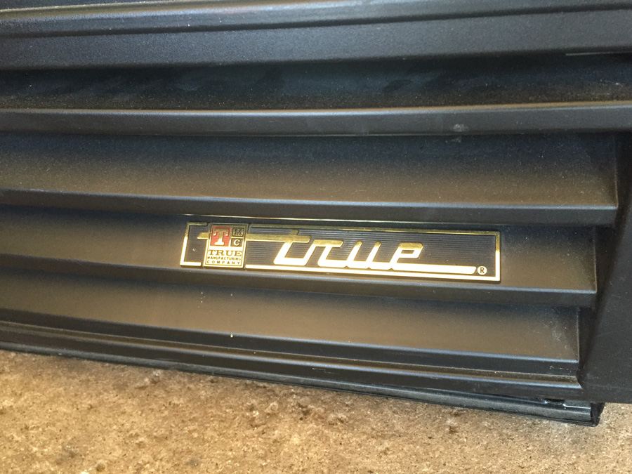 True Glass Door Refrigerated Merchandiser Fridge with LED Lighting, Black Exterior $1,500 Retail - Bar Man Cave [Photo 2]