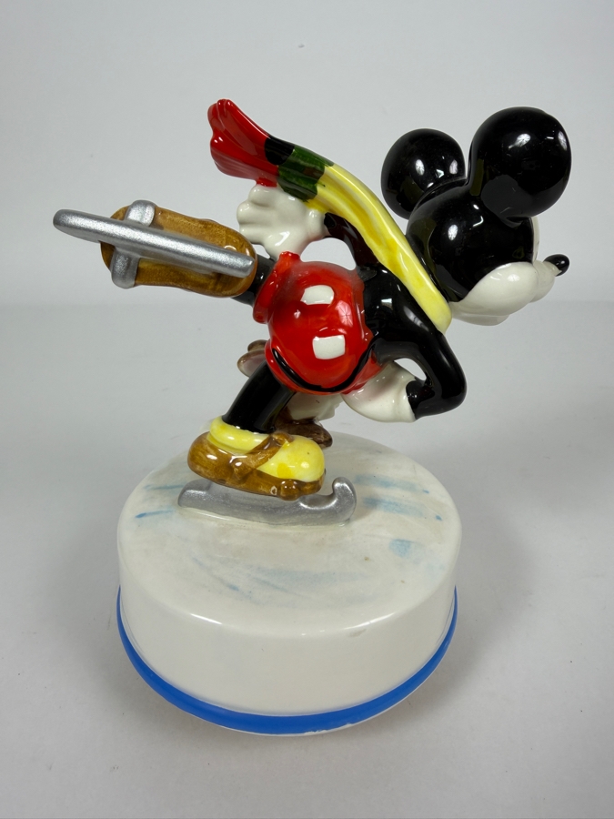 Mickey Mouse And Thumper Skaters Waltz Schmid Porcelain Music Box 6.5'H [Photo 2]