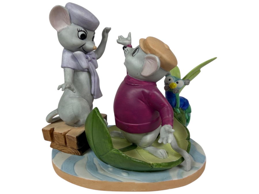 Vintage Grolier Disney Magic Memories Limited Edition 1,680/15,000 Worldwide The Rescuers Bernard, Miss Bianca, And Evinrude Figurine Designed By Walt Disney Artists 5.5'H