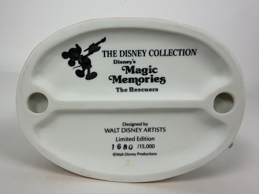 Vintage Grolier Disney Magic Memories Limited Edition 1,680/15,000 Worldwide The Rescuers Bernard, Miss Bianca, And Evinrude Figurine Designed By Walt Disney Artists 5.5'H [Photo 4]