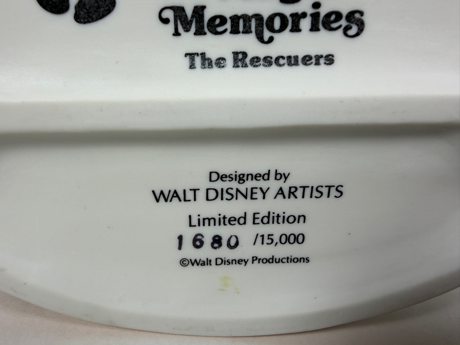 Vintage Grolier Disney Magic Memories Limited Edition 1,680/15,000 Worldwide The Rescuers Bernard, Miss Bianca, And Evinrude Figurine Designed By Walt Disney Artists 5.5'H [Photo 6]