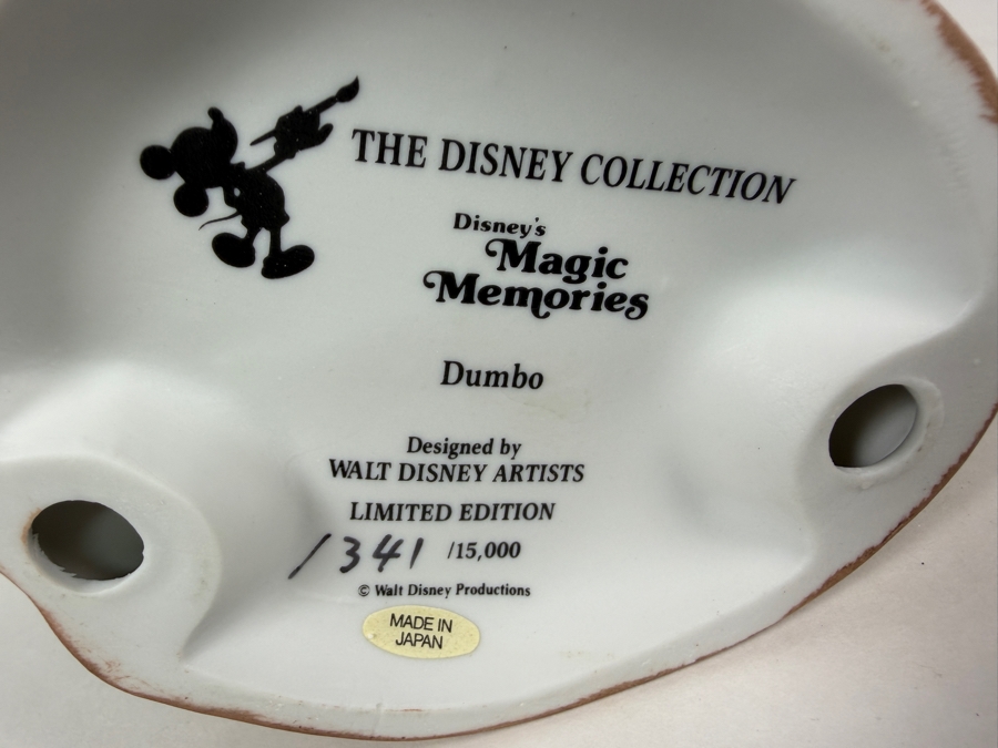 Vintage Grolier Disney Magic Memories Limited Edition 1,341/15,000 Worldwide Dumbo And Crows Porcelain Figurine Designed By Walt Disney Artists 5.5'H [Photo 7]