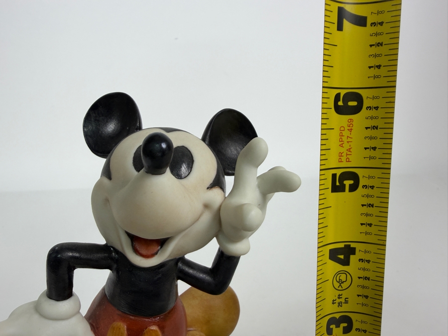 Vintage Walt Disney Productions 1936 Mickey Mouse Capodimonte Laurenz Porcelain Figurine Sculpted By Enzo Arzenton On Numbered Mahogany Wood Base Made in Italy 6'H [Photo 9]